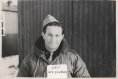 Black and white photo of Len Weisenberg, wearing military uniform